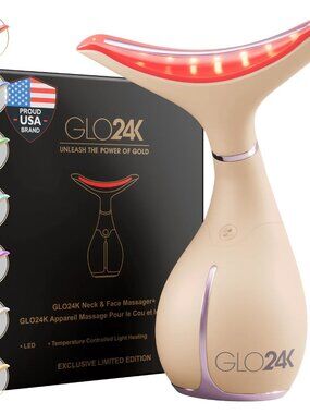 GLO24K 7 Color LED Neck and Face Beauty Device - Limited Edition